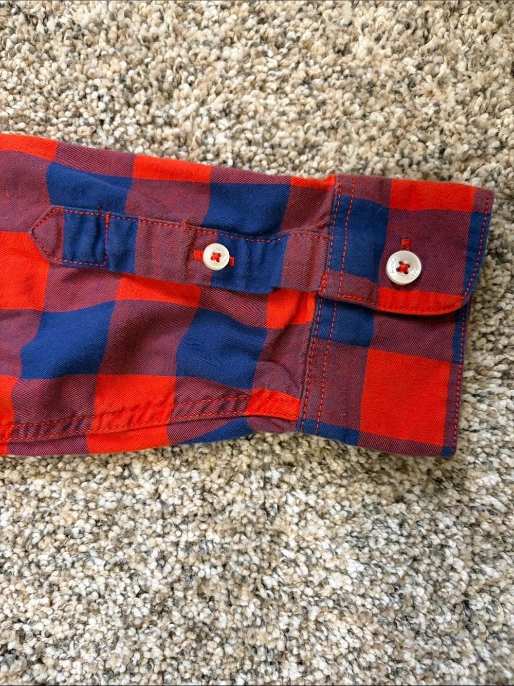 Boden Red & Navy Check Button-Down Shirt